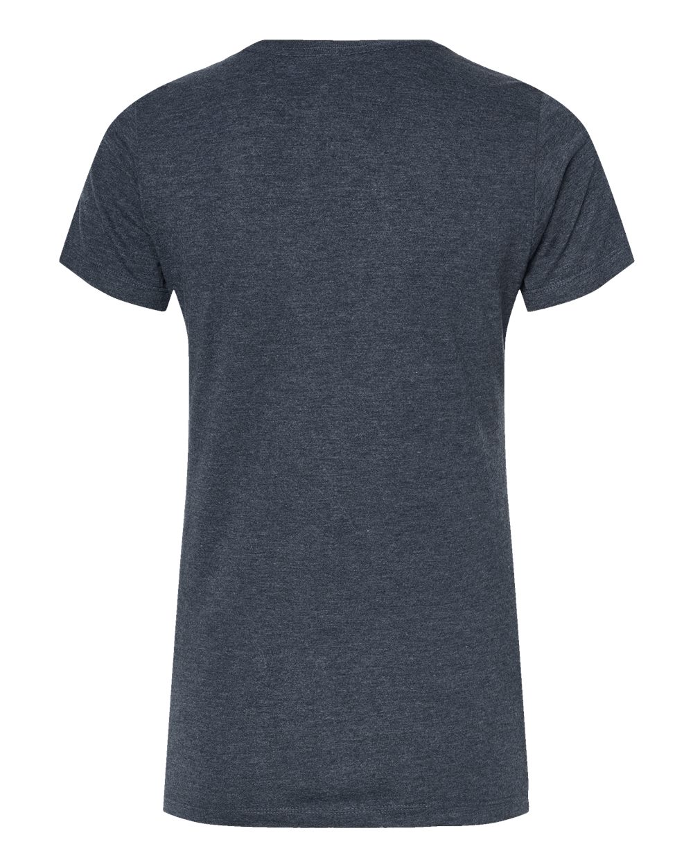Rear View of Navy Heather Women's Premium Cotton Blend T-Shirt - 542