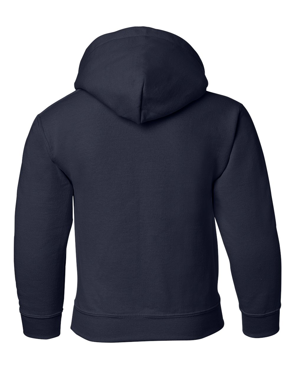 Rear View of Navy Heavy Blend™ Youth Hooded Sweatshirt - 18500B