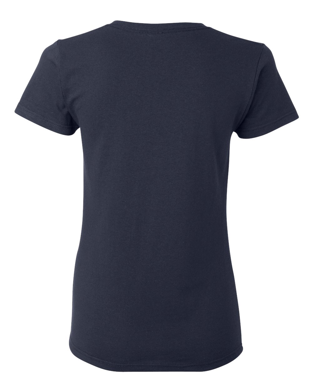Rear View of Navy Heavy Cotton™ Women’s T-Shirt - 5000L