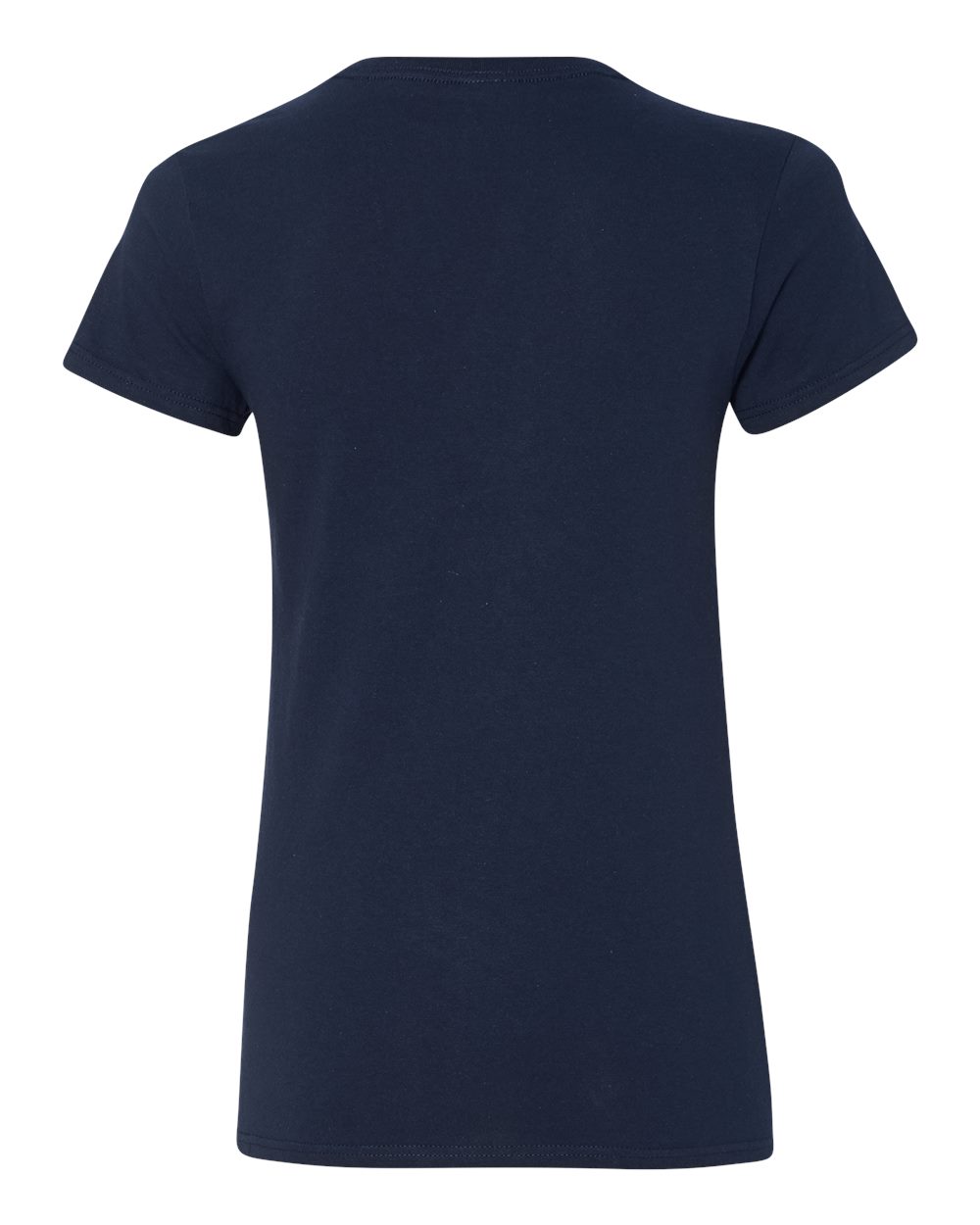 Rear View of Navy Heavy Cotton™ Women’s V-Neck T-Shirt - 5V00L