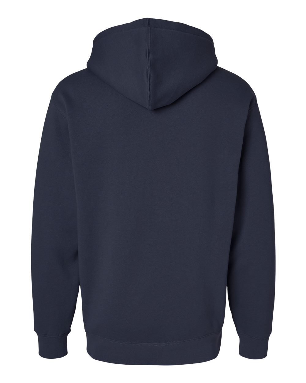 Rear View of Navy Heavyweight Hooded Sweatshirt - IND4000