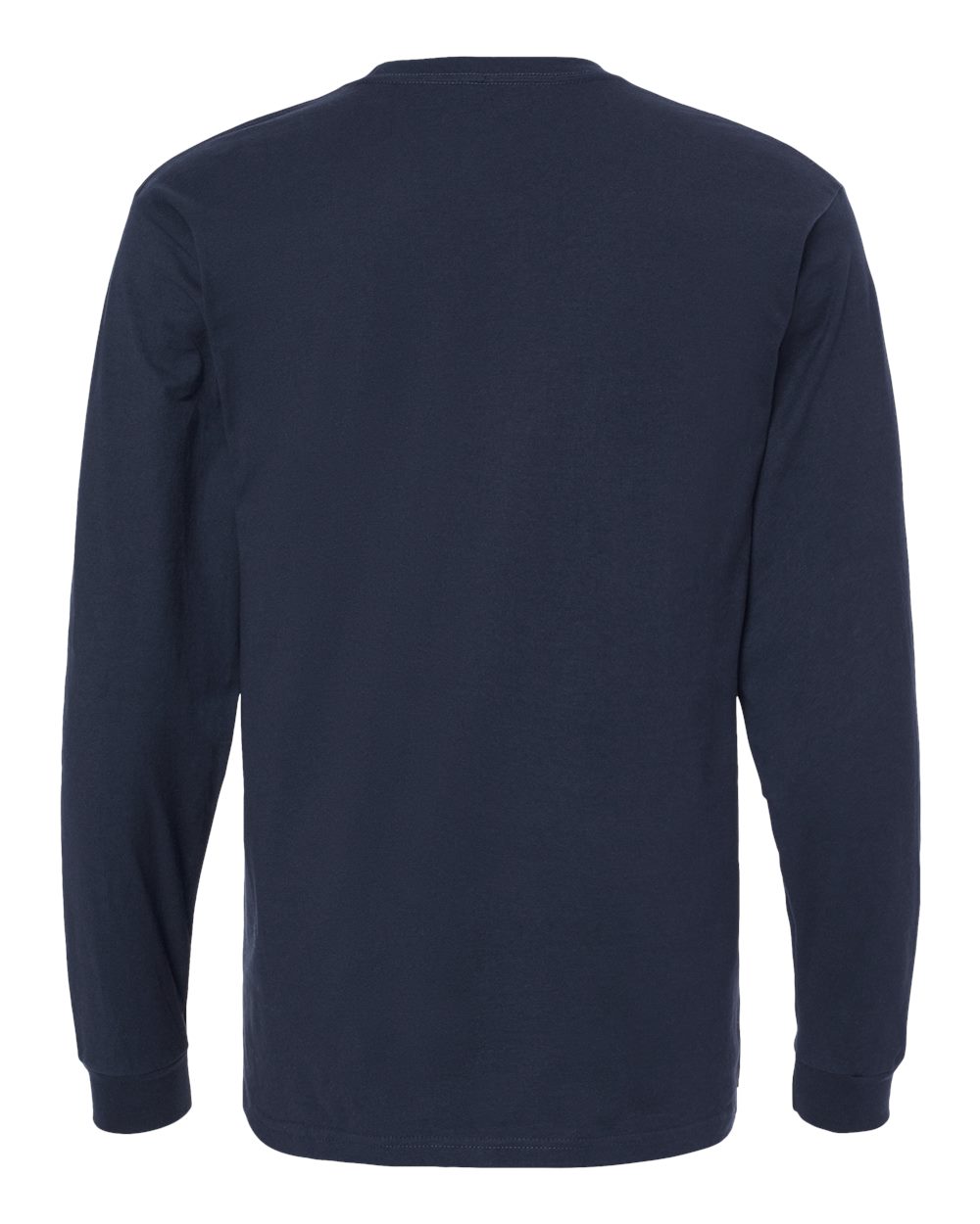 Rear View of Navy Heavyweight Jersey Long Sleeve T-Shirt - 291