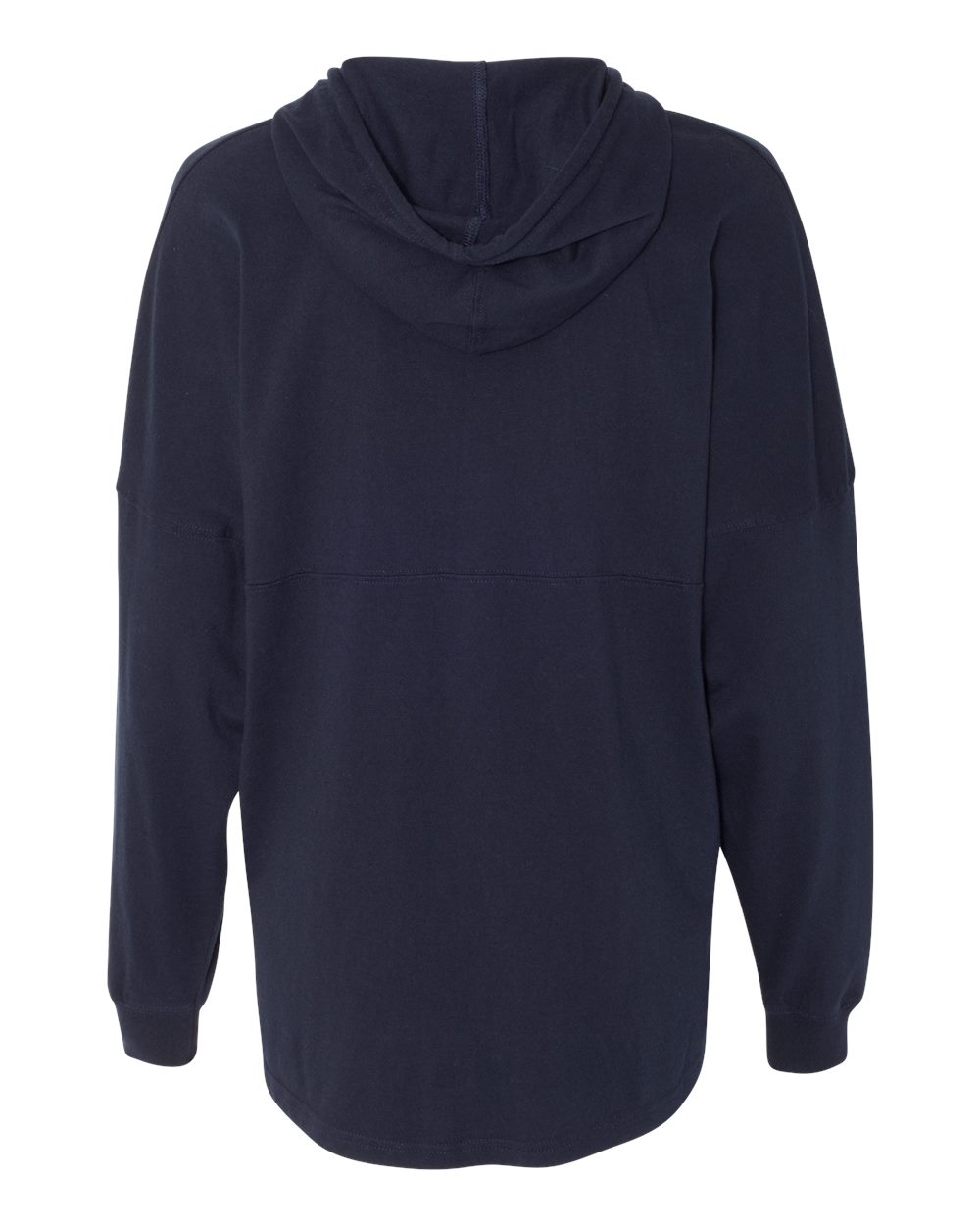 Rear View of Navy Hooded Game Day Jersey T-Shirt - 8228
