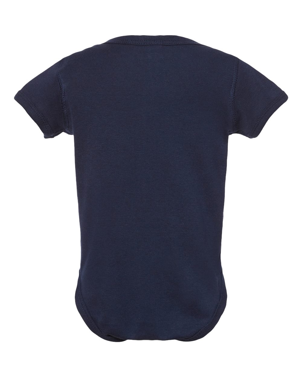 Rear View of Navy Infant Baby Rib Bodysuit - 4400