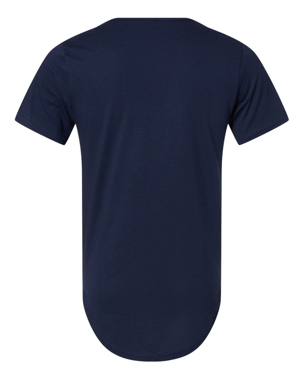 Rear View of Navy Jersey Curved Hem Tee - 3003