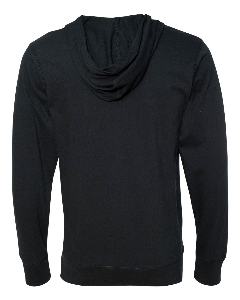 Rear View of Navy Jersey Sport Lace Hooded Pullover - 8231