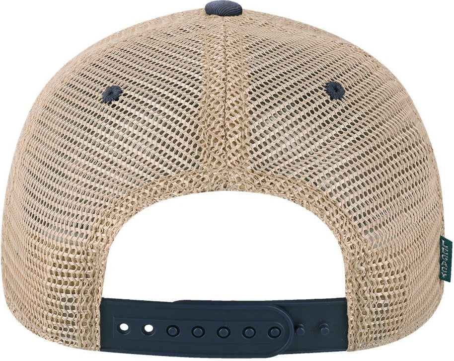 Rear View of Navy/ Khaki Old Favorite Trucker Cap - OFA