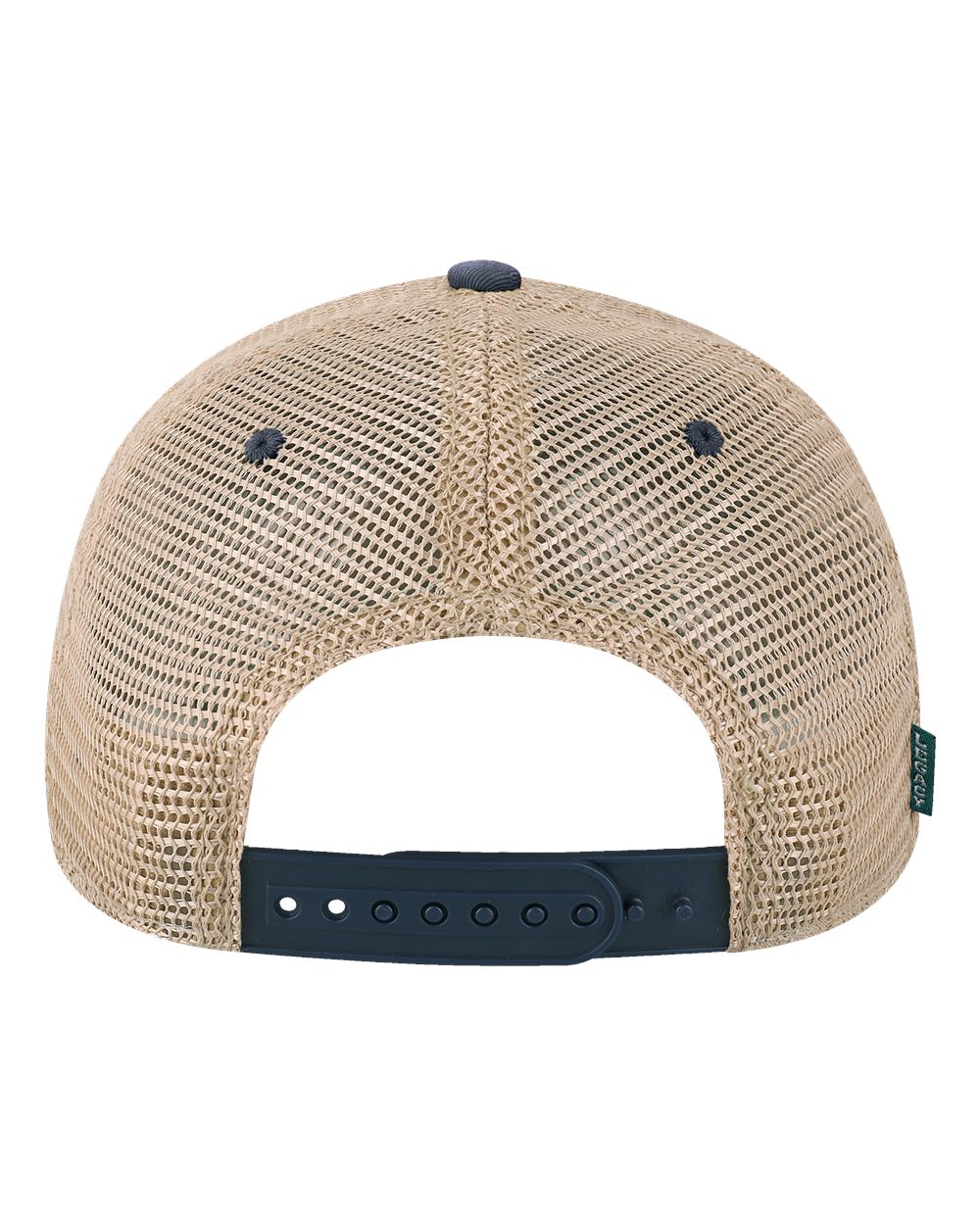 Rear View of Navy/ Khaki Youth Old Favorite Trucker Cap - OFAY