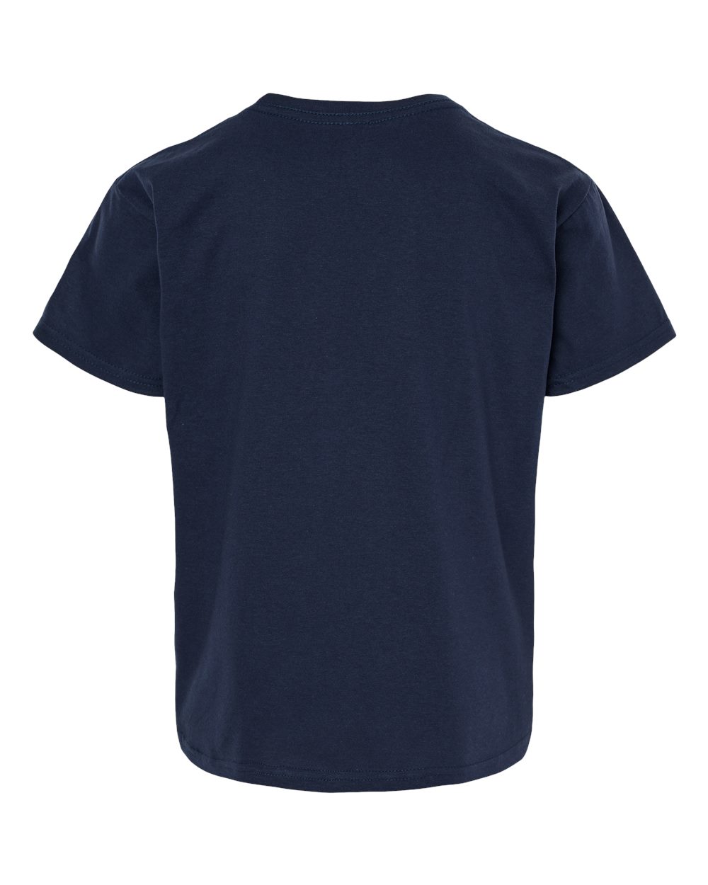 Rear View of Navy Light Cotton Youth T-Shirt - 3000B