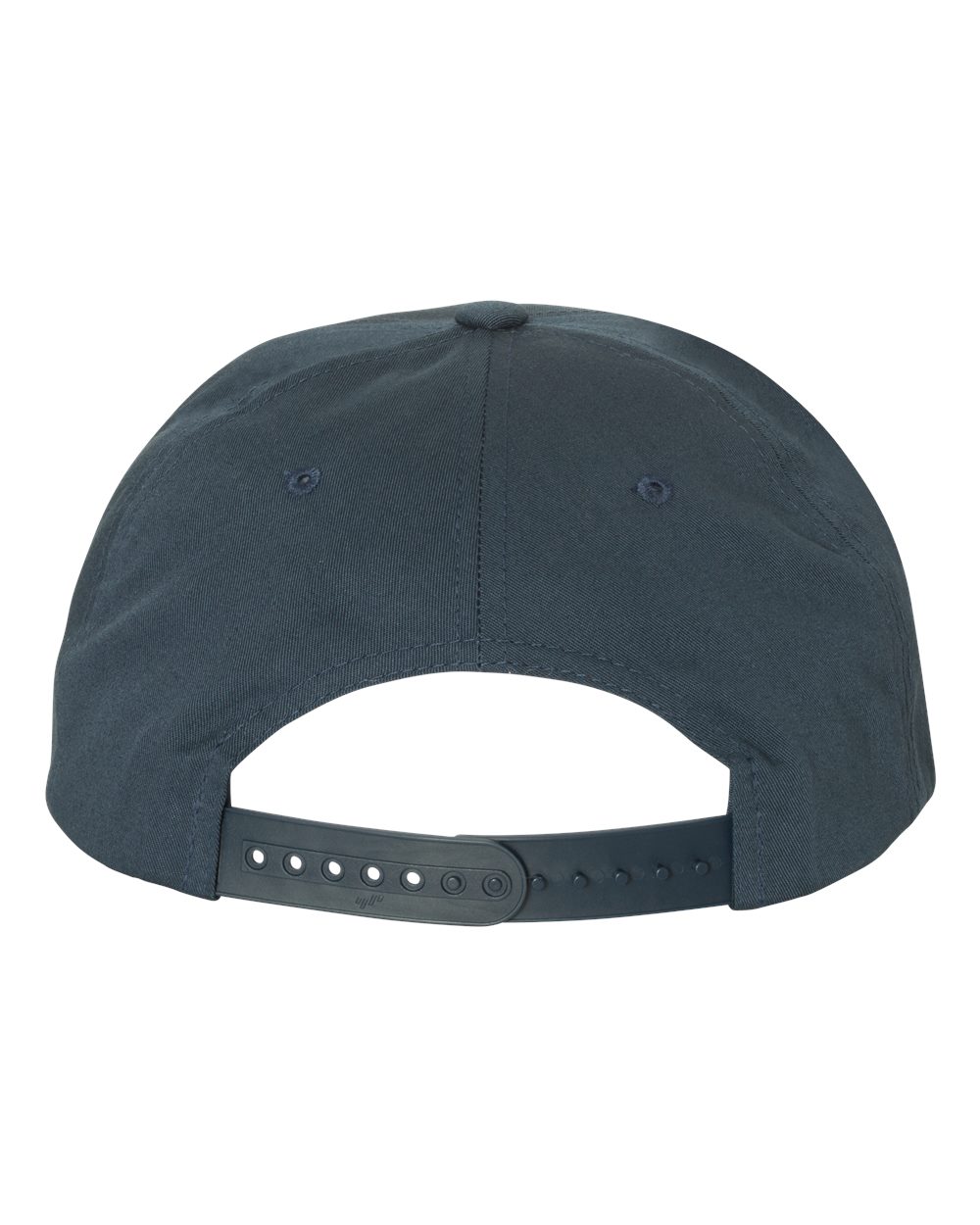 Front View of Navy Lightly-Structured Five-Panel Snapback Cap - 6502