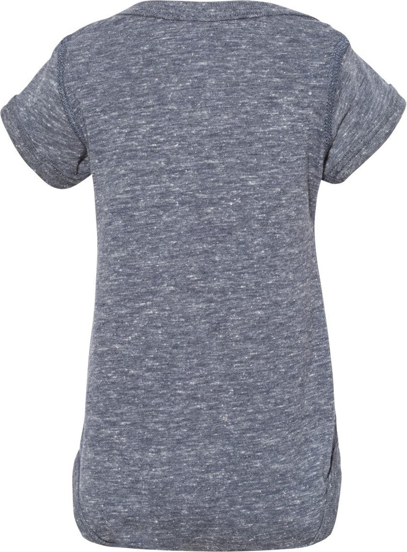 Rear View of Navy Melange Infant Harborside Mélange Bodysuit - 4491