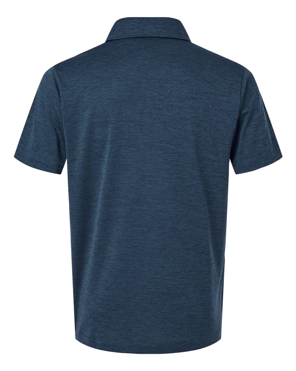 Rear View of Navy Melange Performance Mélange Polo - 4HM00