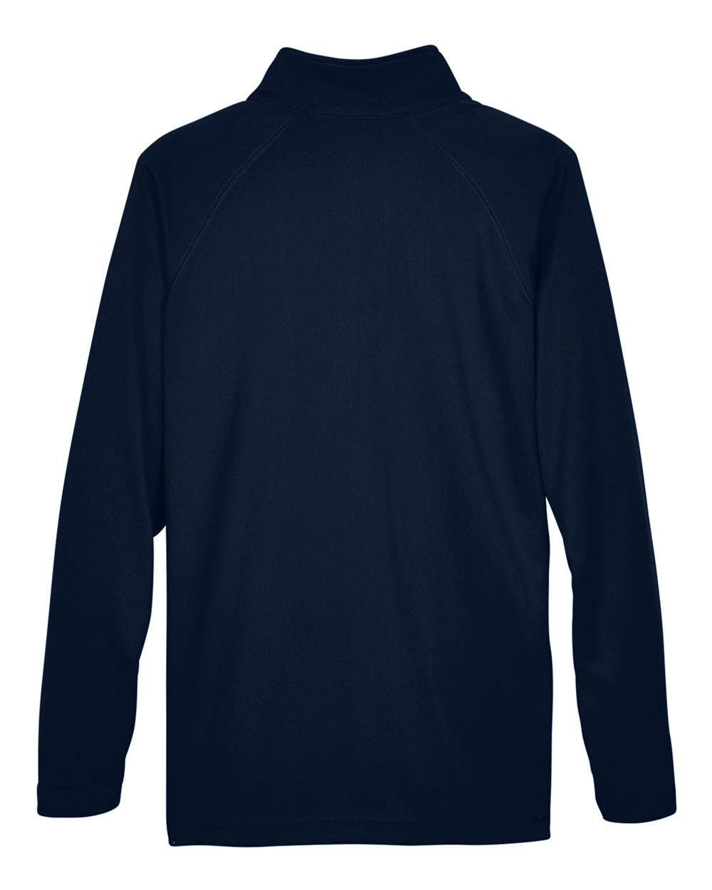 Rear View of Navy Men's Stretch Tech-Shell® Compass Quarter-Zip Pullover - DG440