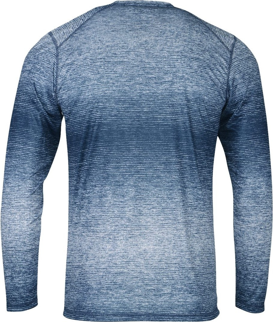 Rear View of Navy Mirage Performance Long Sleeve T-Shirt - 234