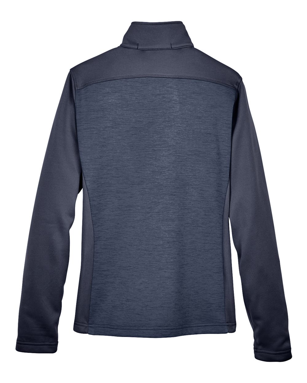 Rear View of Navy/ Navy Heather Women's Newbury Colorblock Mélange Fleece Full-Zip Jacket - DG796W