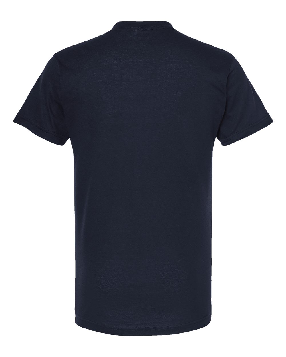 Rear View of Navy Poly-Rich V-Neck T-Shirt - 207
