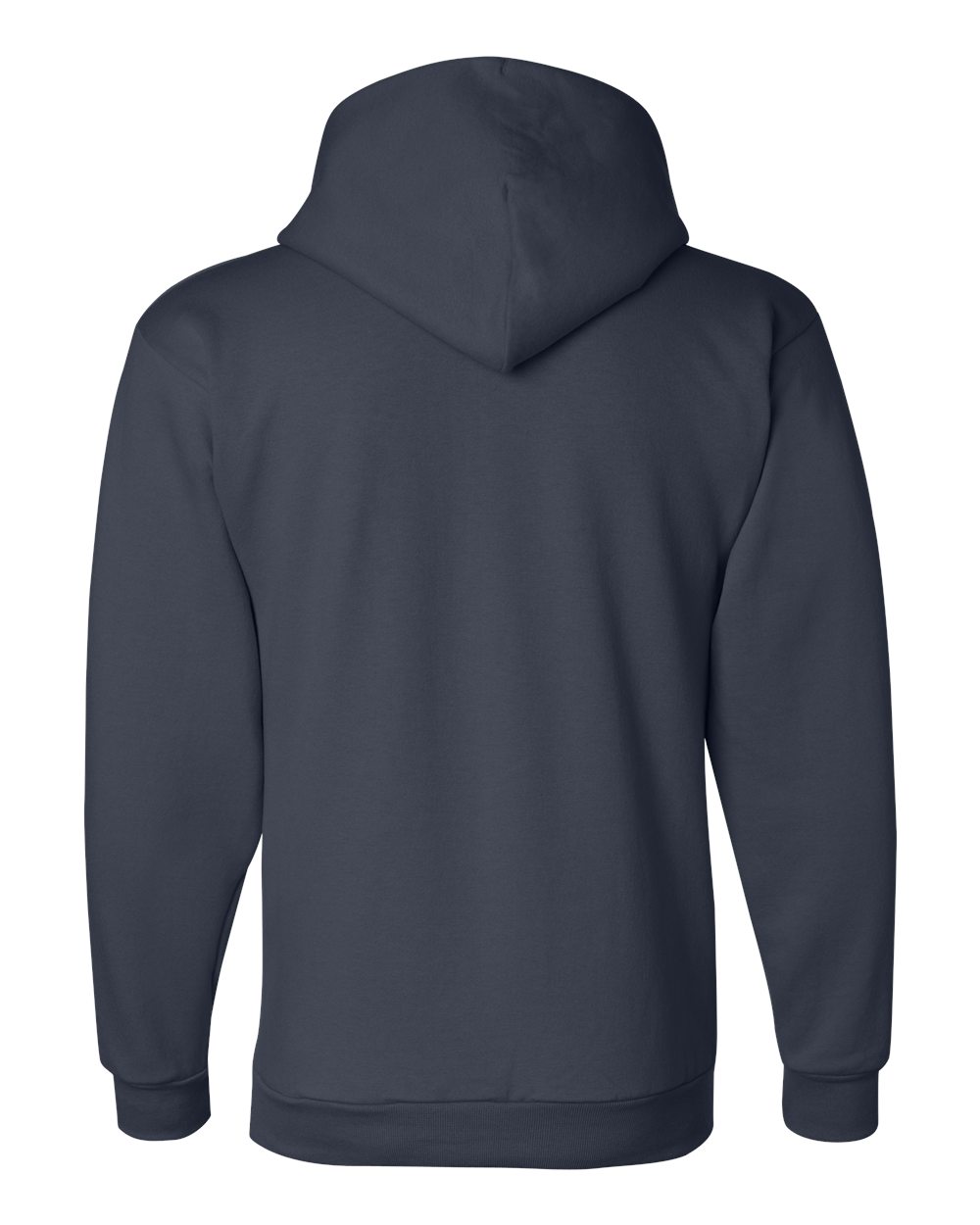 Rear View of Navy Powerblend® Hooded Sweatshirt - S700