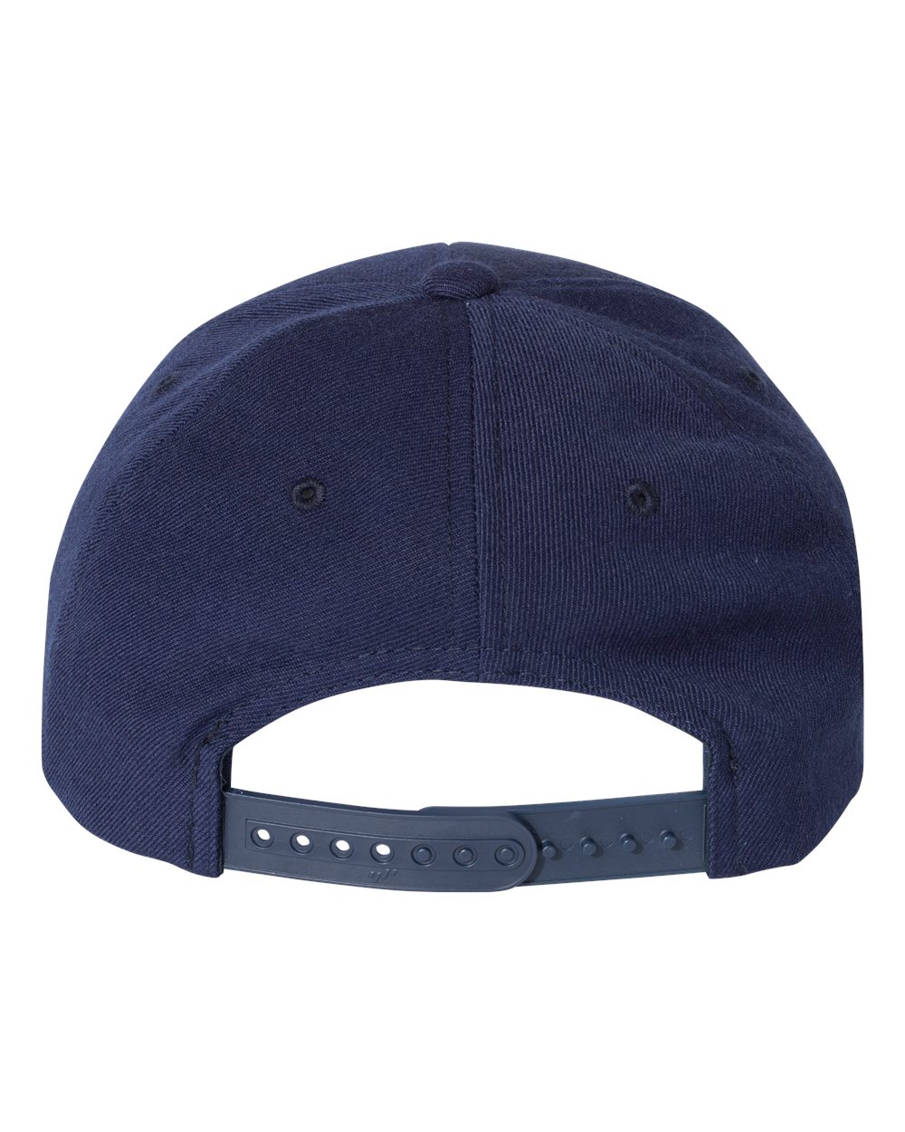 Front View of Navy Premium Curved Bill Snapback Cap - 6789M