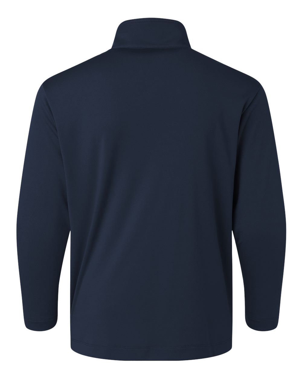 Rear View of Navy Pro-Lock Youth Performance Quarter-Zip Pullover - 41870Y