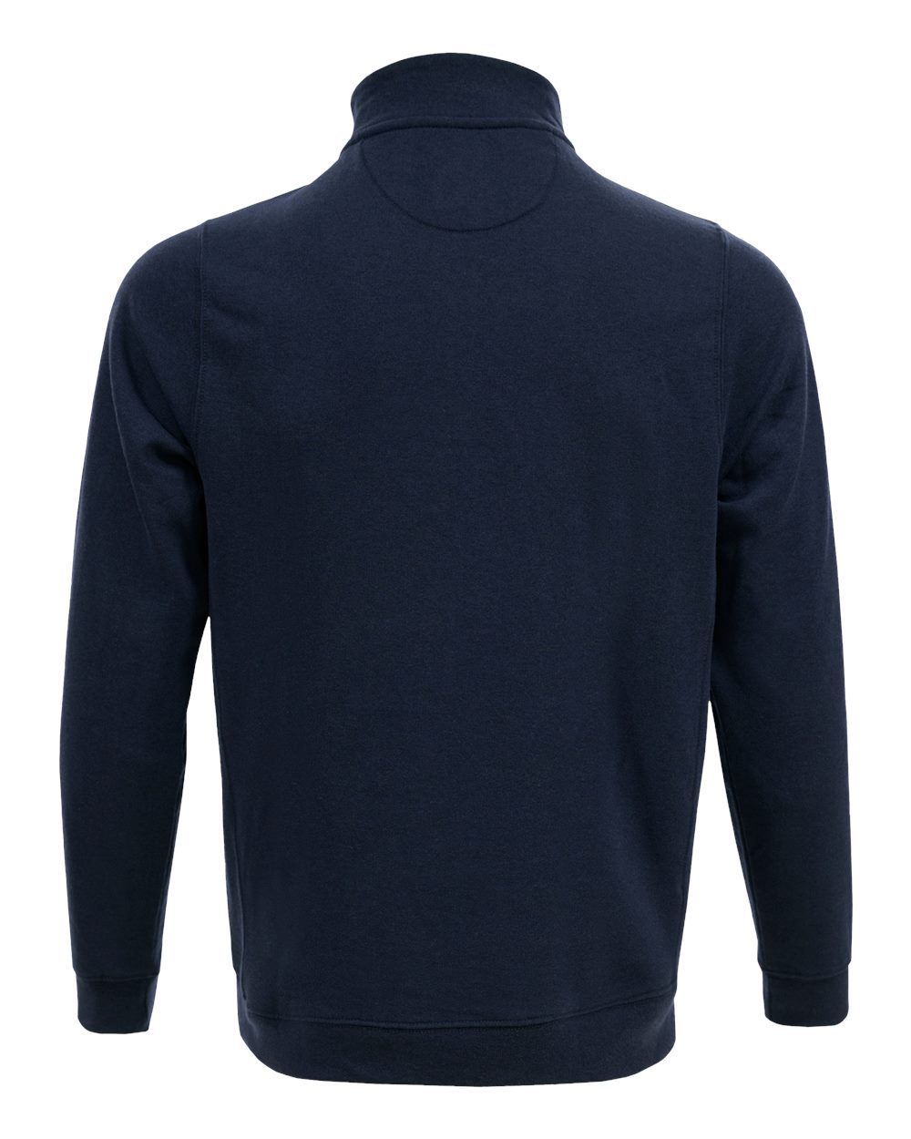 Rear View of Navy Quarter-Zip Pullover - RC1096