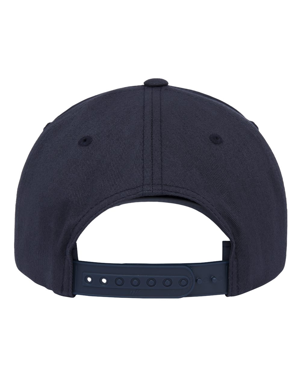 Rear View of Navy Retro Cotton Blend Trucker Snapback Cap - 5079