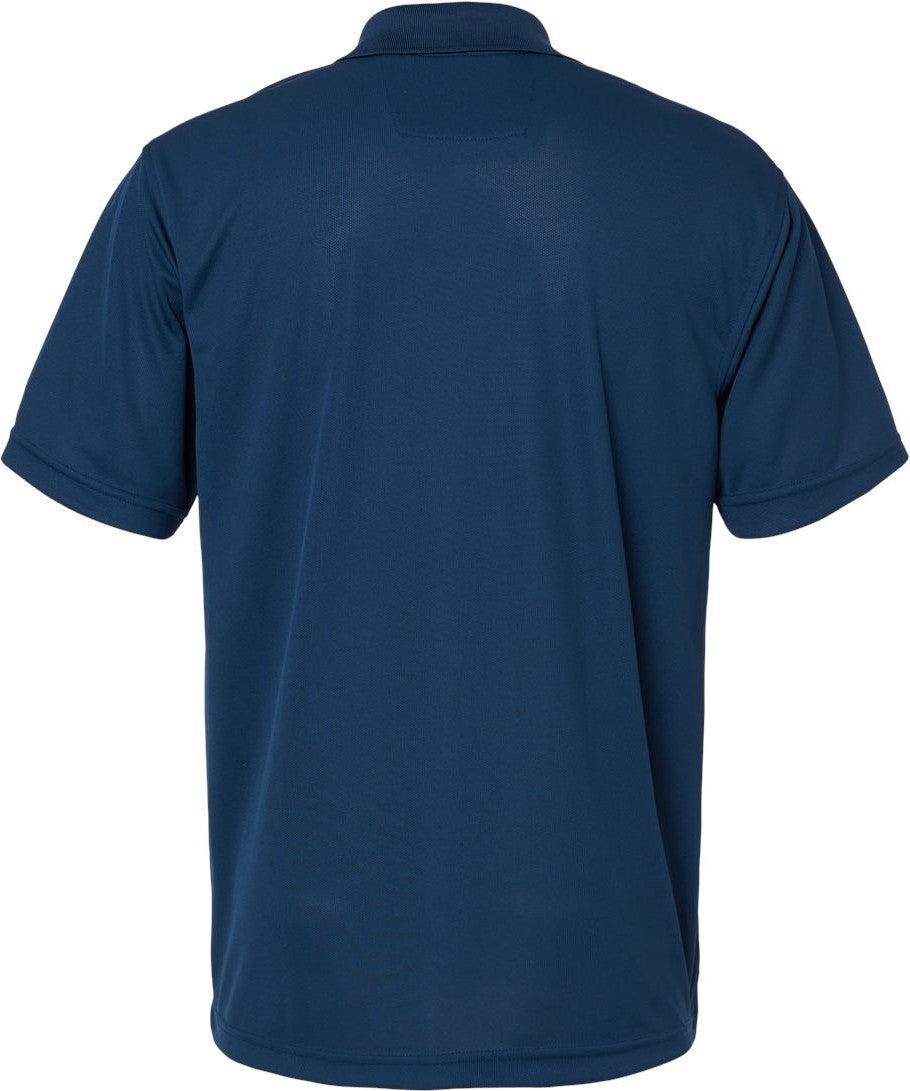 Rear View of Navy Saratoga Performance Mini Mesh Polo - 100