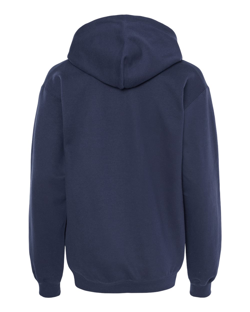 Rear View of Navy Softstyle® Midweight Hooded Sweatshirt - SF500