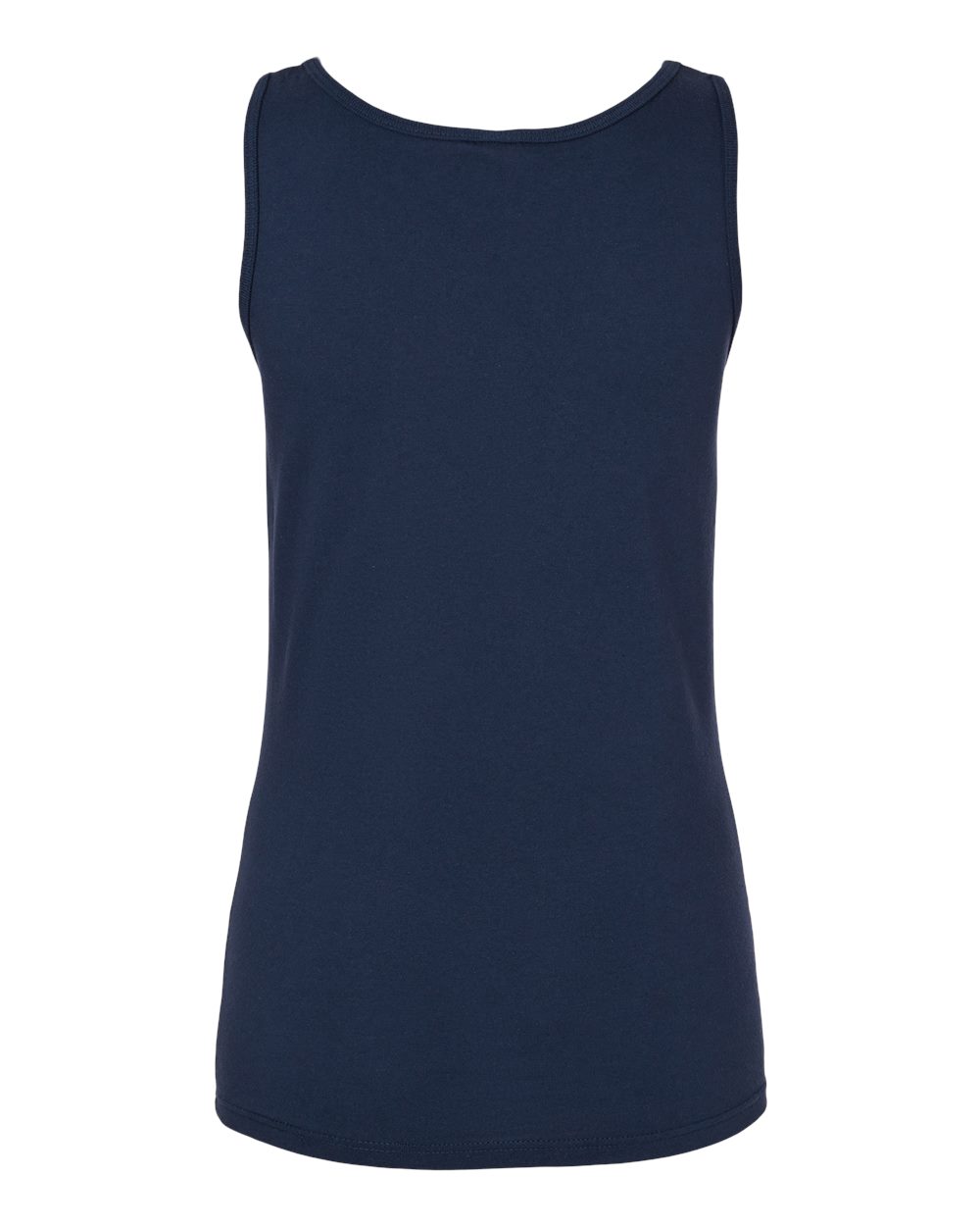 Rear View of Navy Softstyle® Women’s Tank Top - 64200L