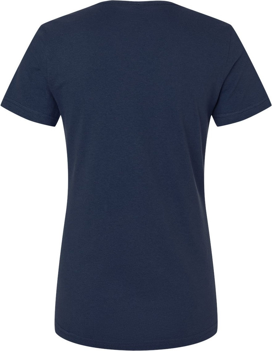 Rear View of Navy Softstyle® Women’s V-Neck T-Shirt - 64V00L