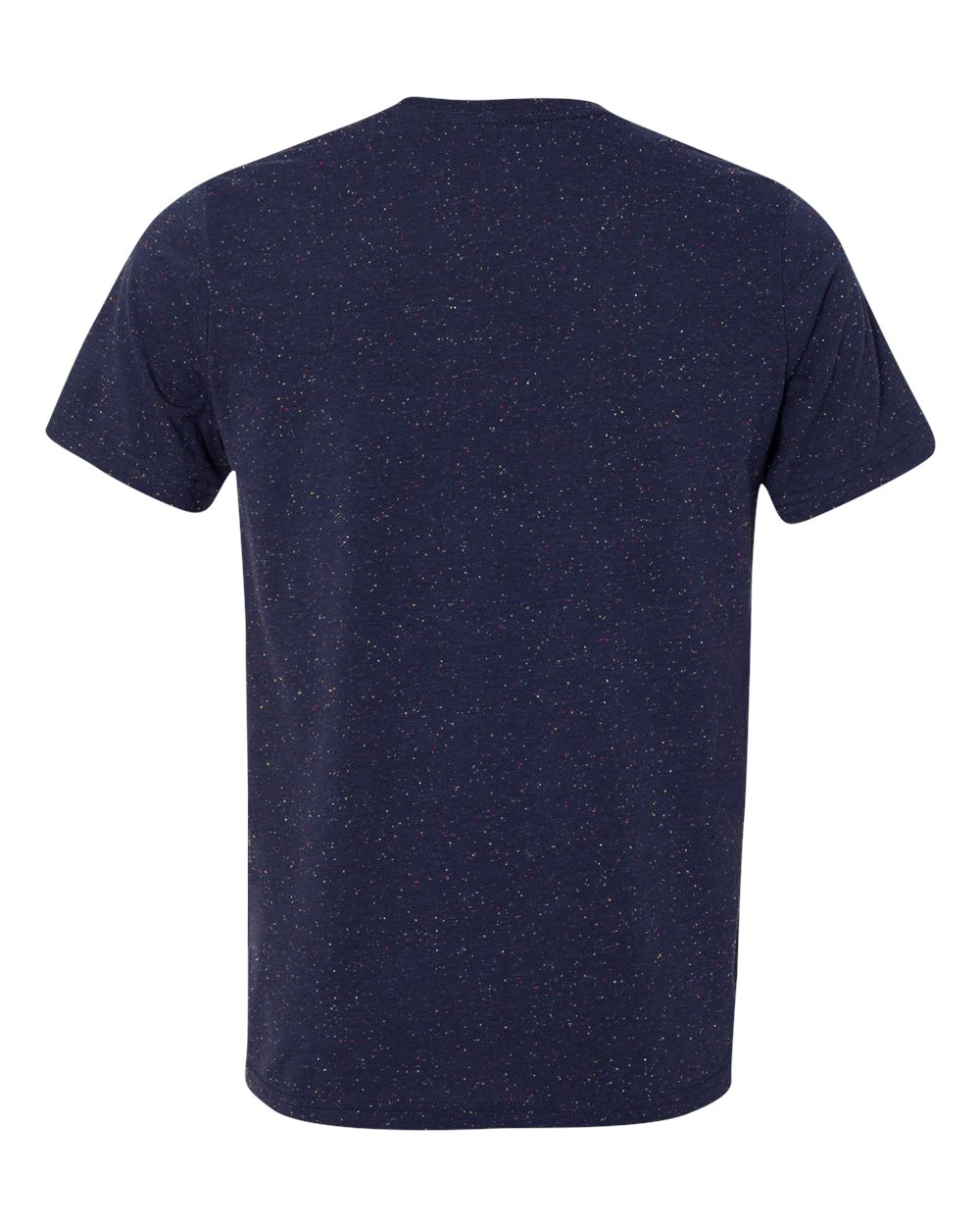 Rear View of Navy Speckled Texture Tee - 3650