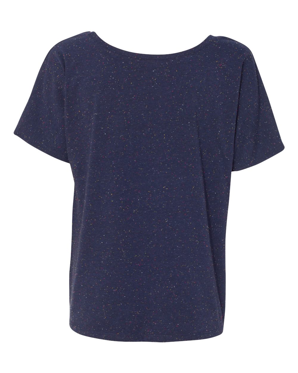 Rear View of Navy Speckled Women’s Slouchy Tee - 8816