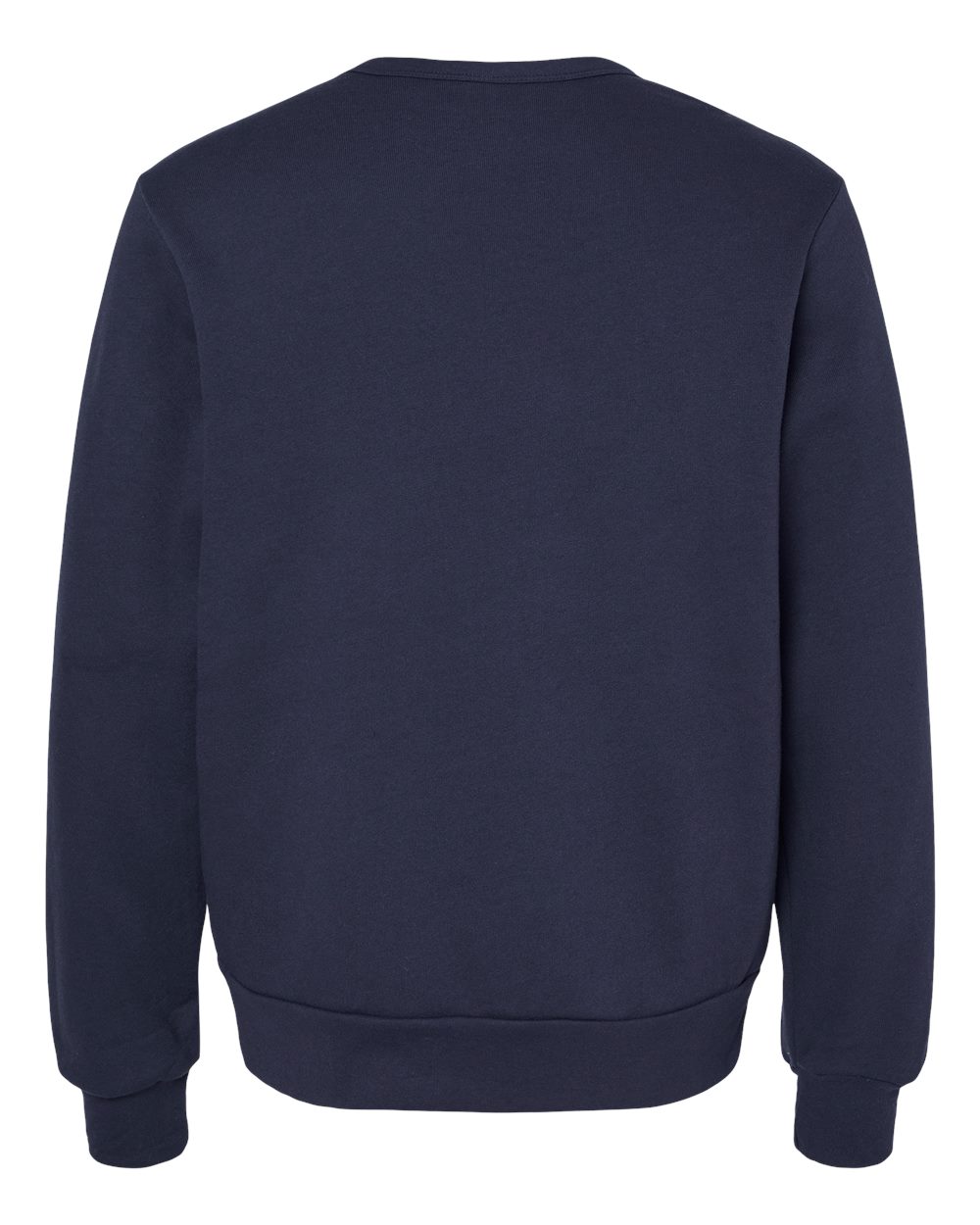 Rear View of Navy Sponge Fleece Classic Crewneck Sweatshirt - 3911