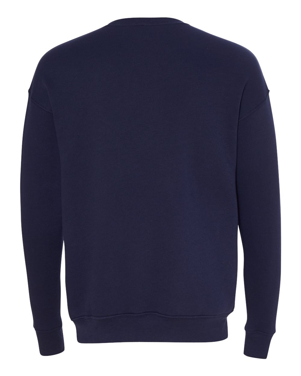 Rear View of Navy Sponge Fleece Drop Shoulder Crewneck Sweatshirt - 3945