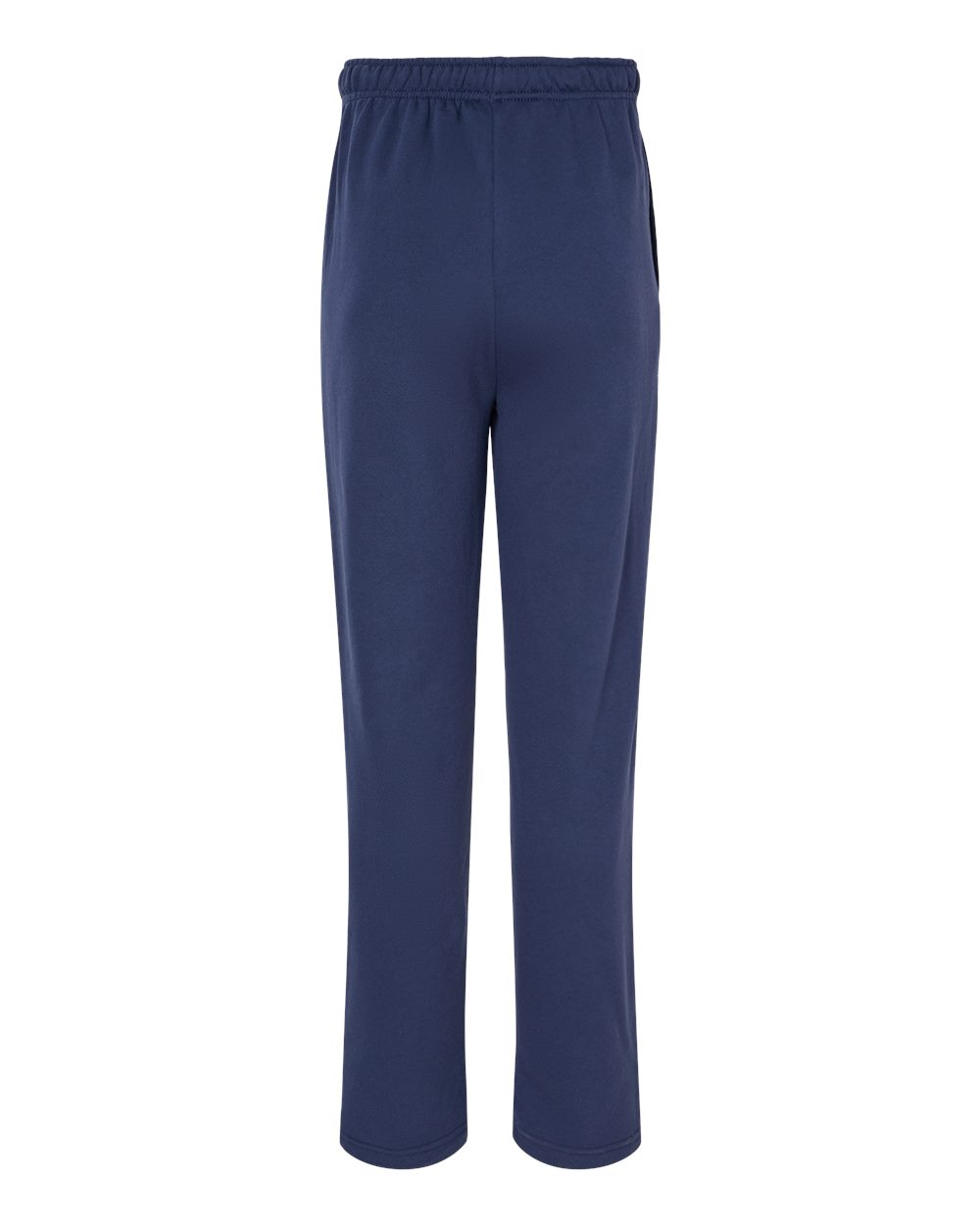 Rear View of Navy Sponge Fleece Straight Leg Sweatpants - 3725