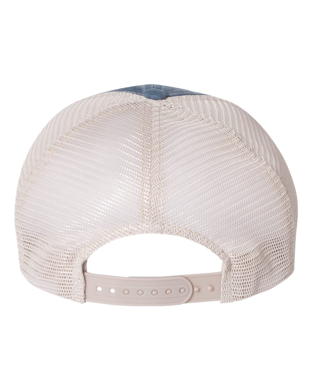 Rear View of Navy/ Stone Pigment-Dyed Trucker Cap - SP510
