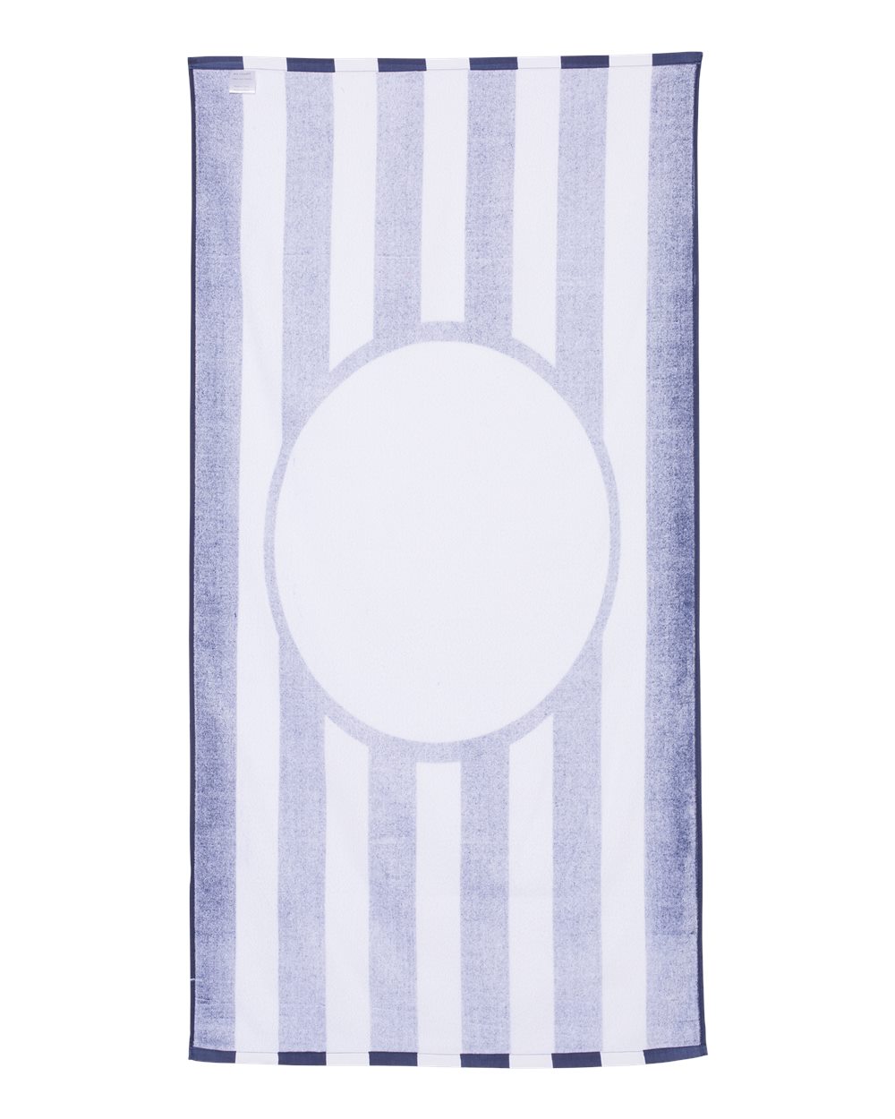 Rear View of Navy Striped Beach Towel - C3060ST