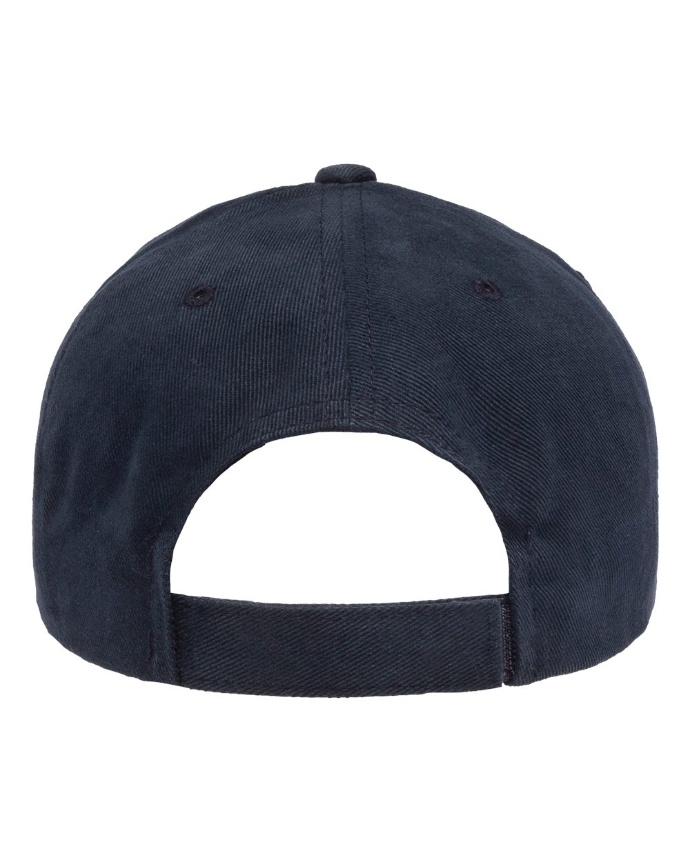Front View of Navy Structured Brushed Twill Cap - 6363V