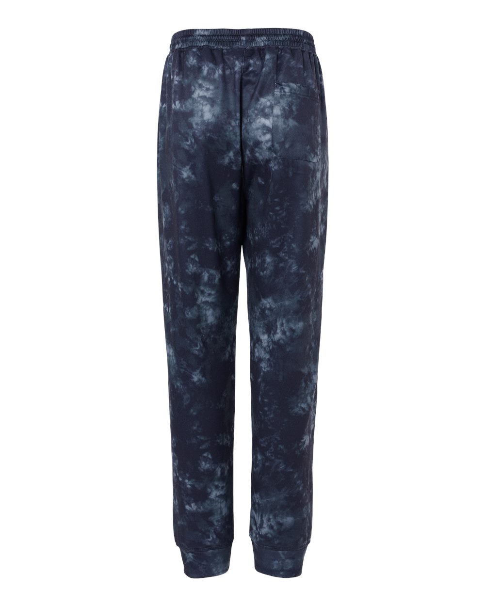 Rear View of Navy Tie Dye Performance Fleece Joggers - 8801