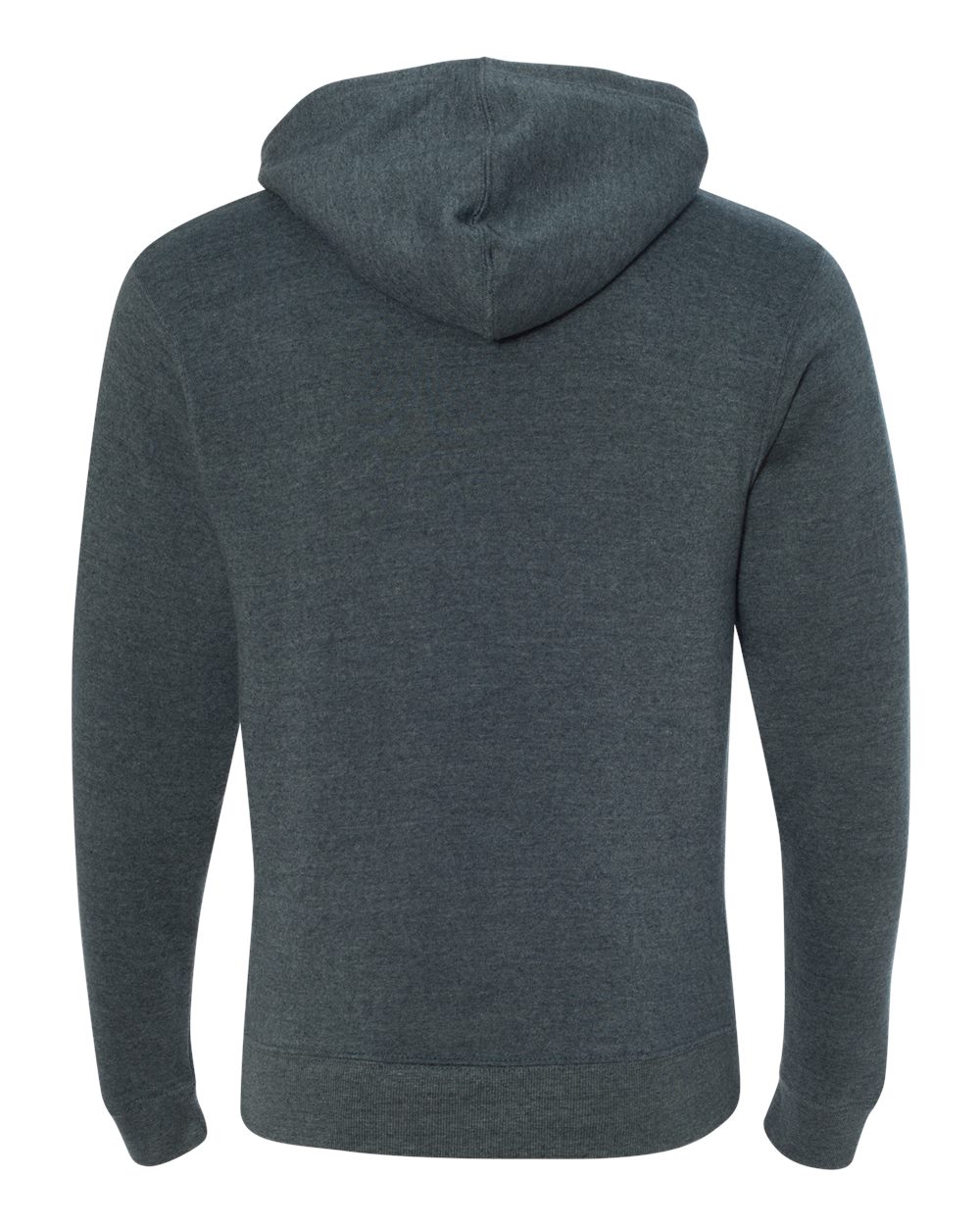 Rear View of Navy Triblend Triblend Fleece Hooded Sweatshirt - 8871