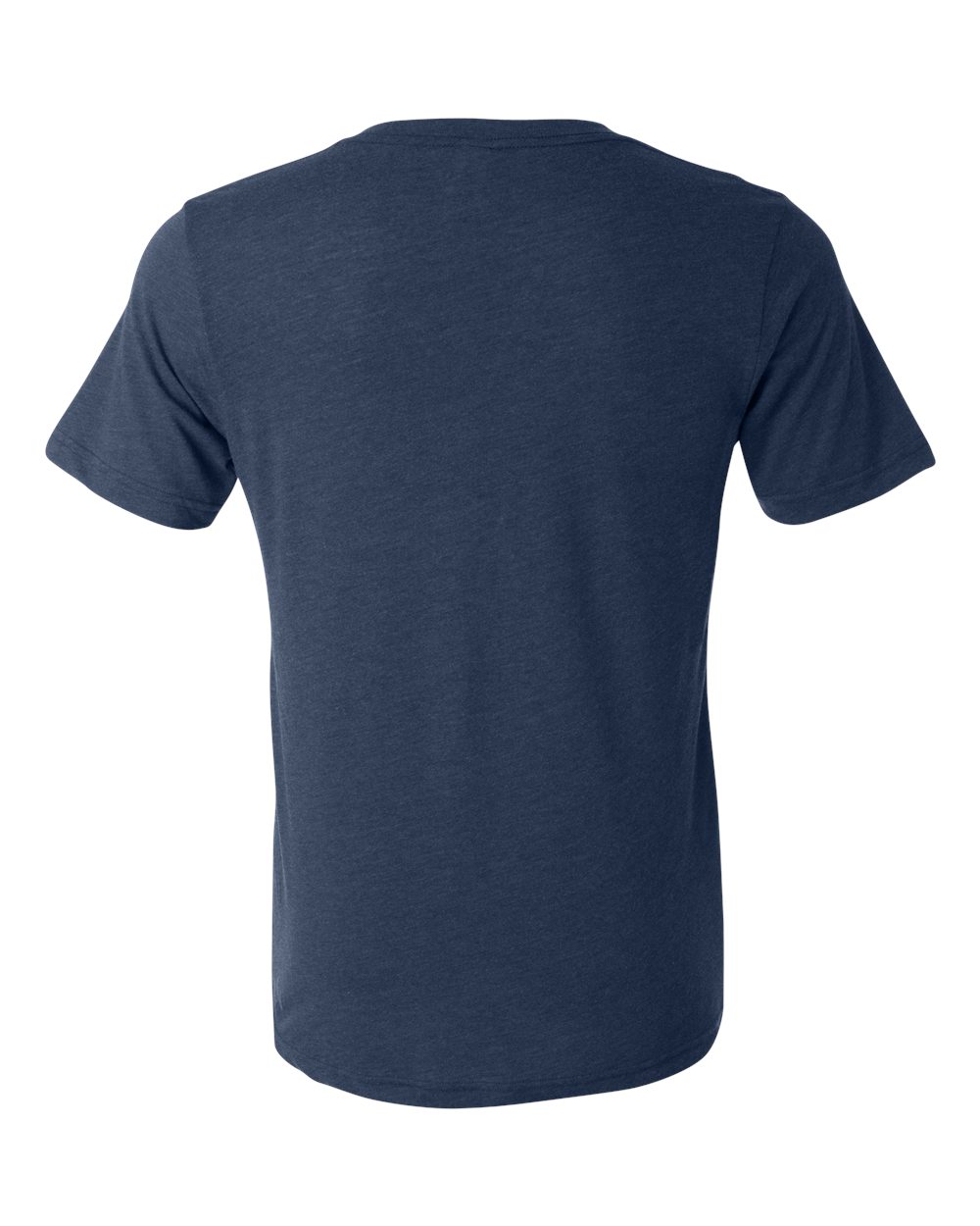 Rear View of Navy Triblend Triblend V-Neck Short Sleeve Tee - 3415