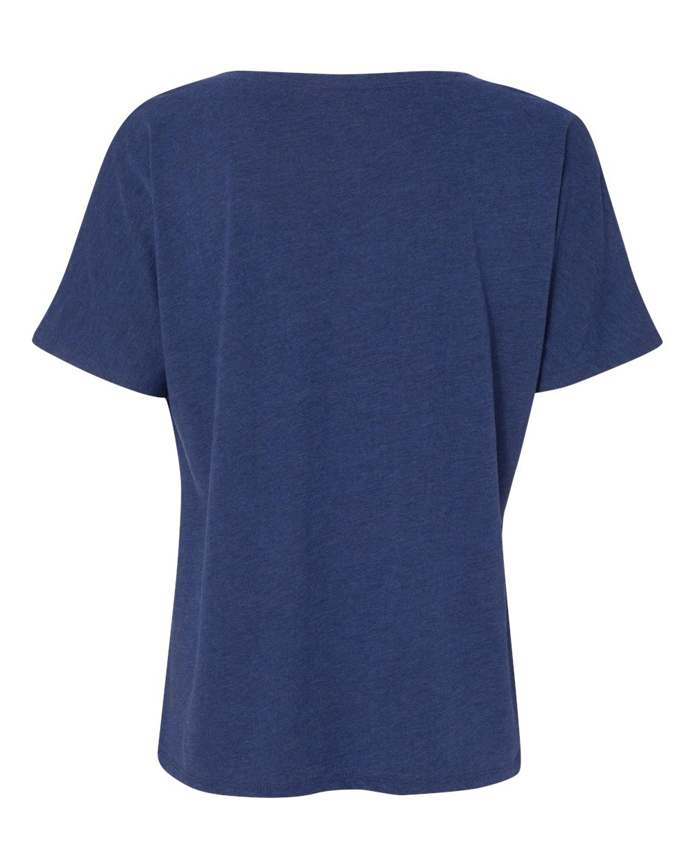 Rear View of Navy Triblend Women’s Slouchy V-Neck Tee - 8815