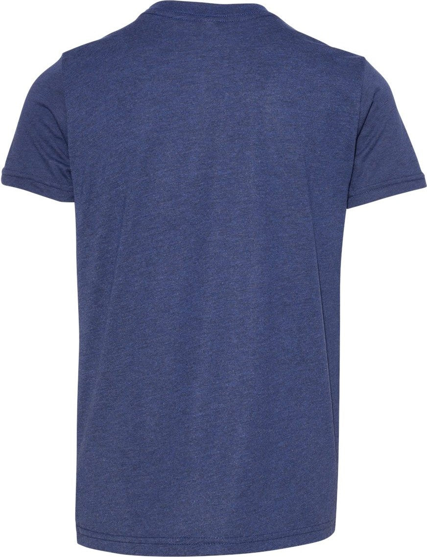 Rear View of Navy Triblend Youth Triblend Tee - 3413Y