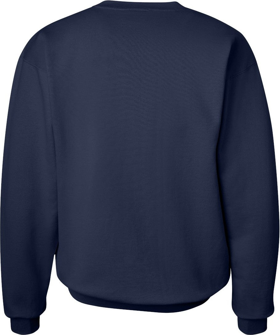 Rear View of Navy Ultimate Cotton® Crewneck Sweatshirt - F260