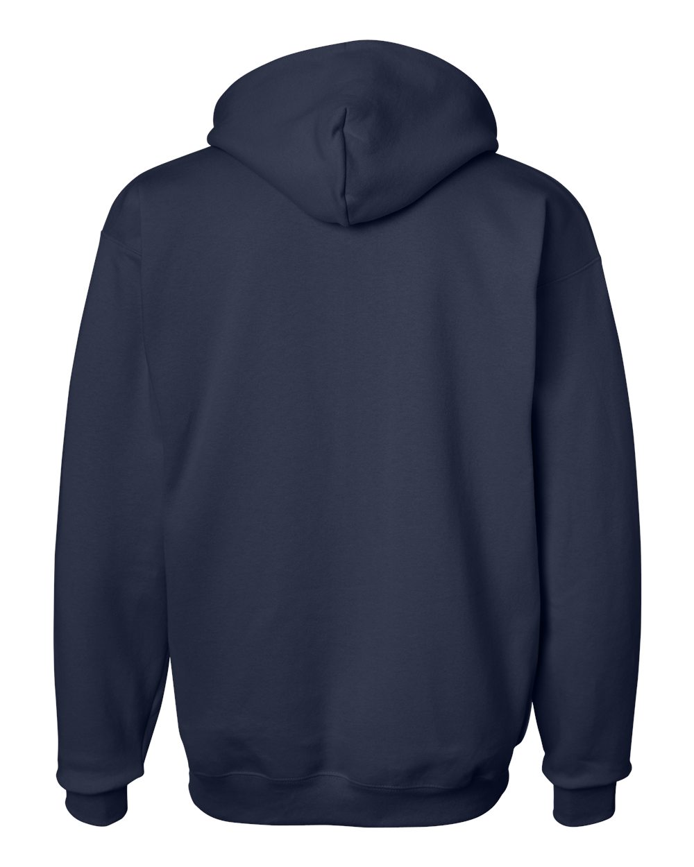 Rear View of Navy Ultimate Cotton® Hooded Sweatshirt - F170