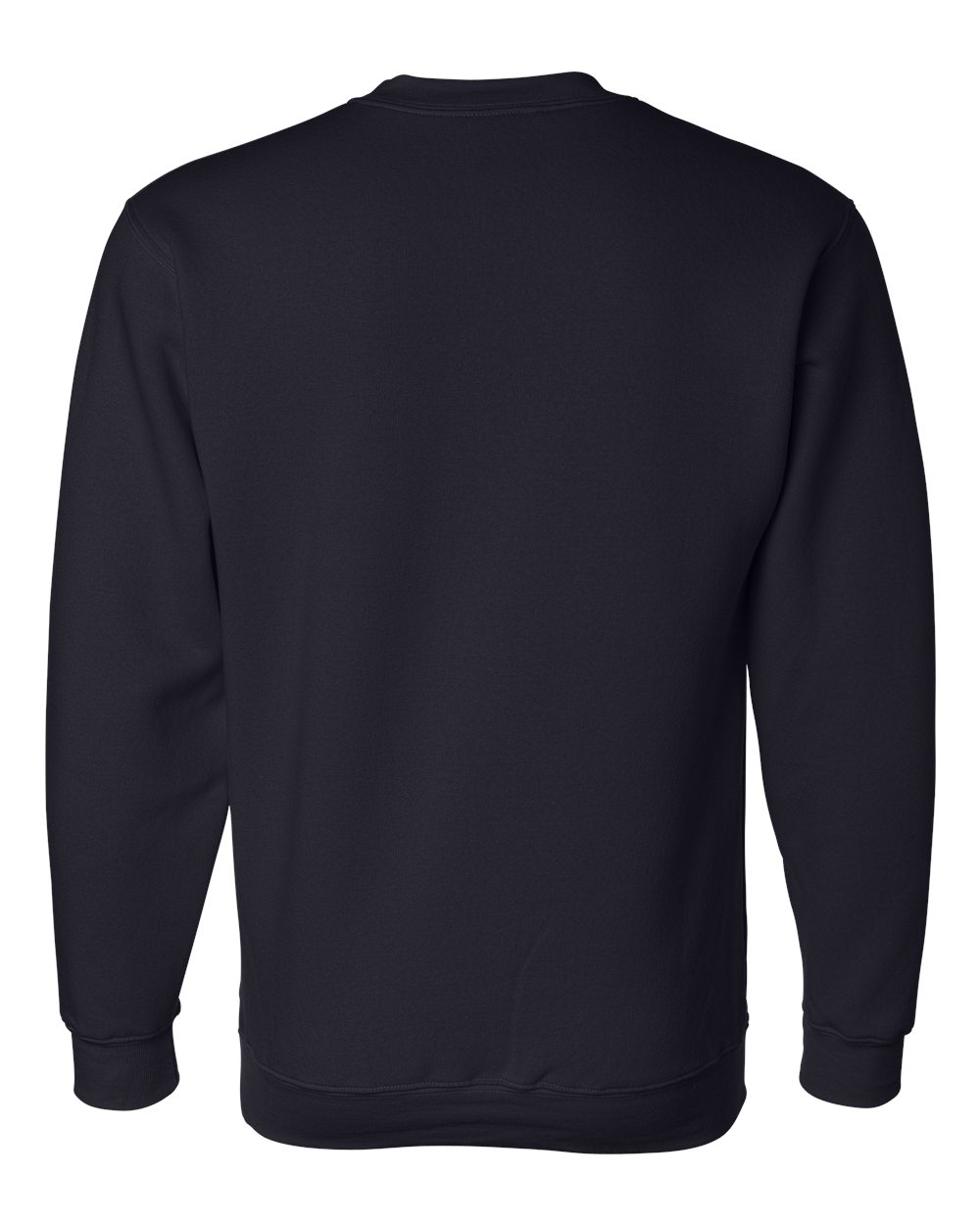 Rear View of Navy USA-Made Crewneck Sweatshirt - 1102