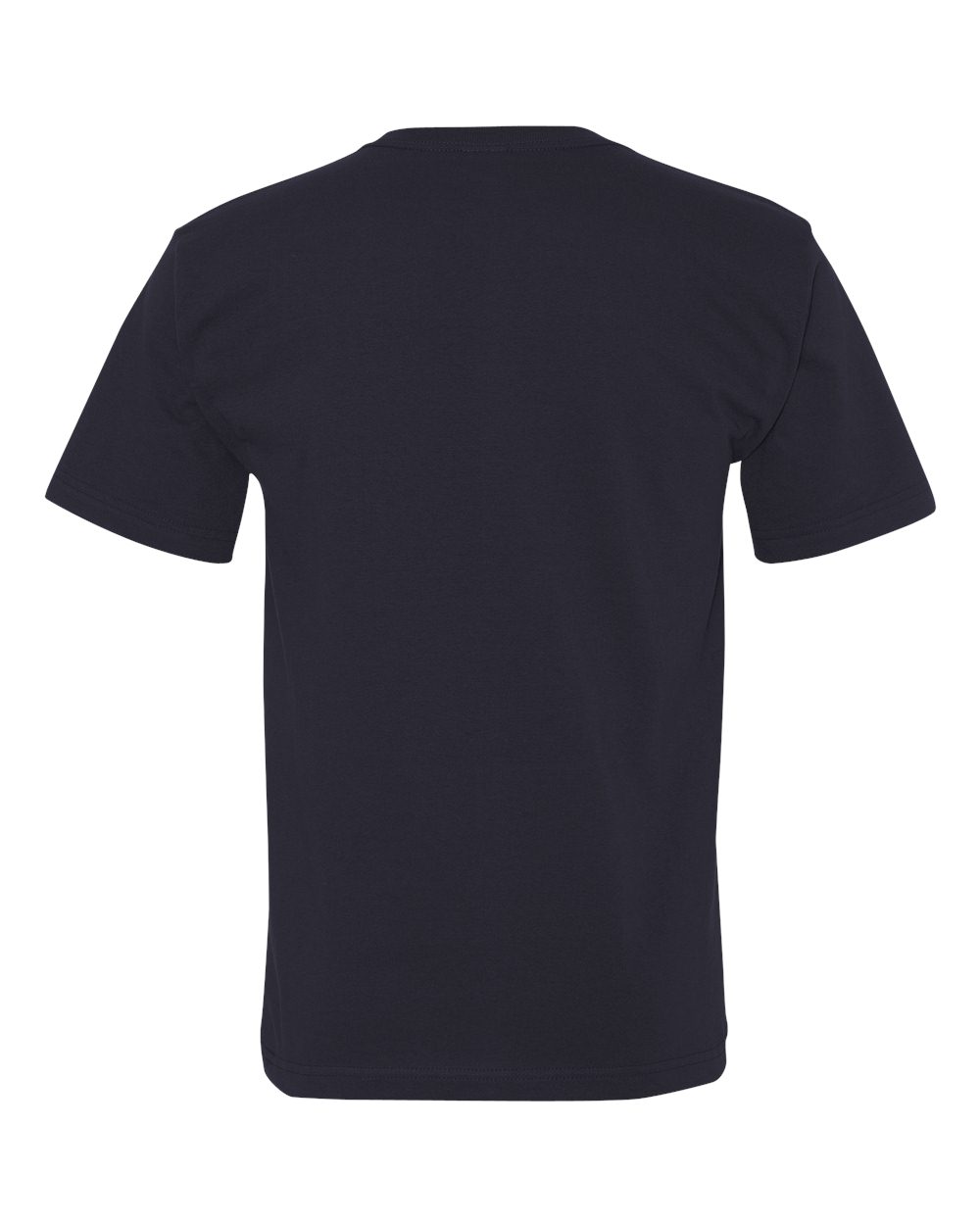 Rear View of Navy USA-Made Midweight Pocket T-Shirt - 5070
