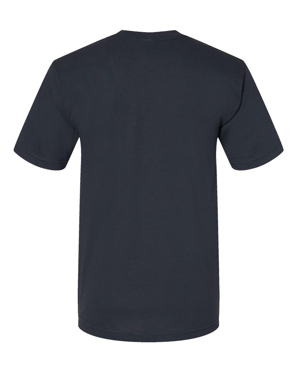 Rear View of Navy USA-Made Midweight T-Shirt - 5040