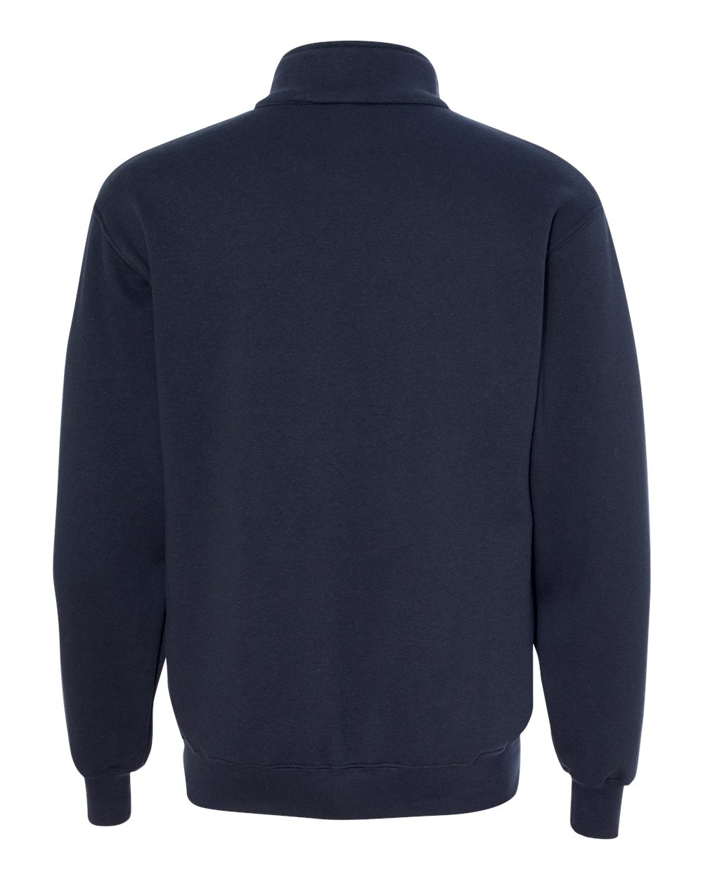 Rear View of Navy USA-Made Quarter-Zip Pullover Sweatshirt - 920