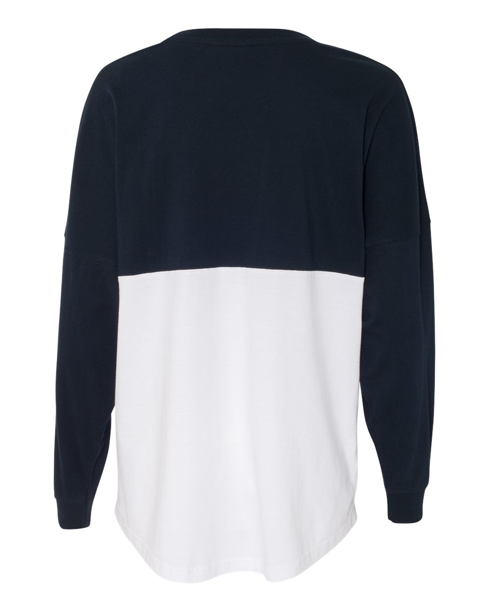 Rear View of Navy/ White Game Day Jersey Long Sleeve T-Shirt - 8229