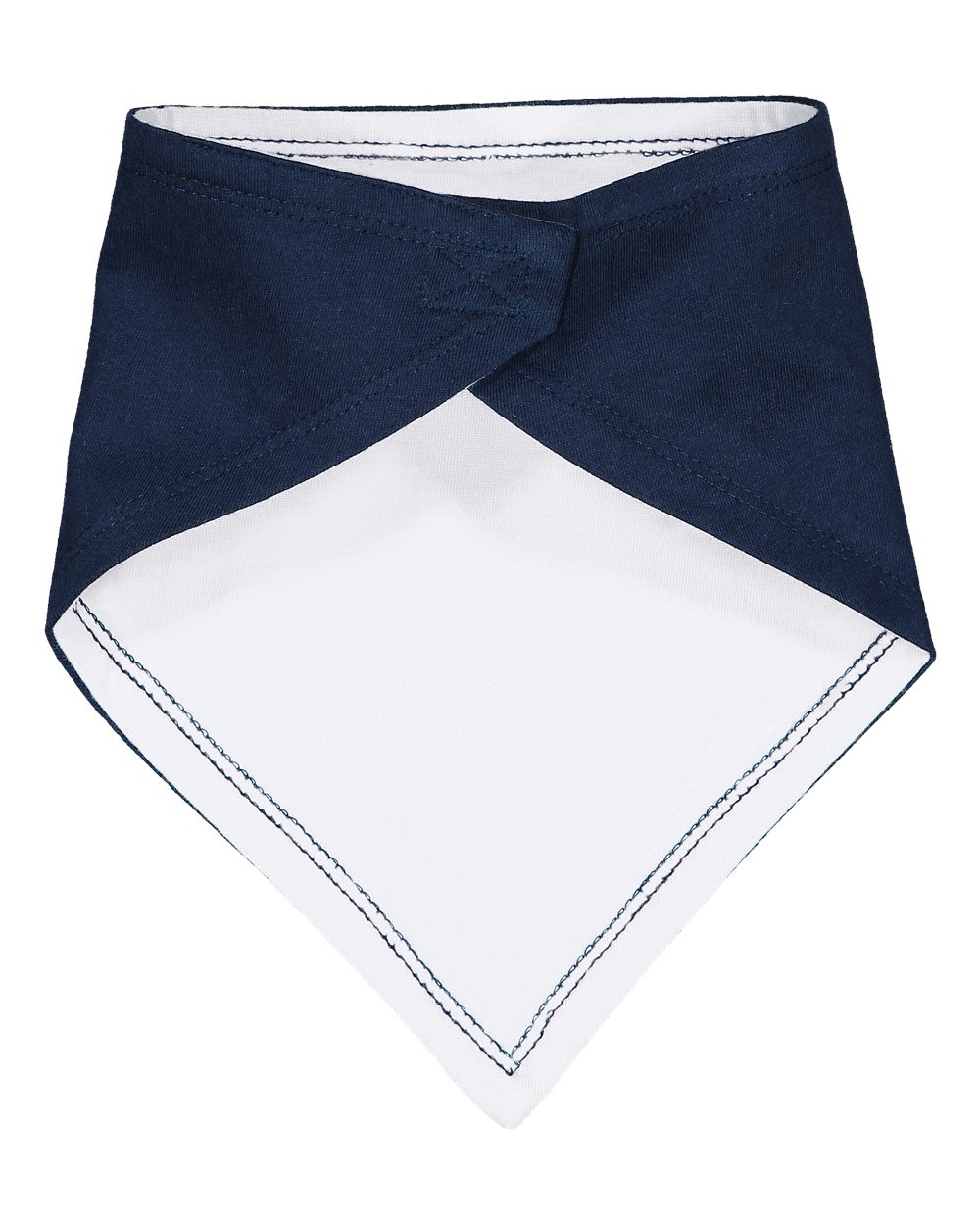 Rear View of Navy/ White Premium Jersey Bandana Bib - 1012